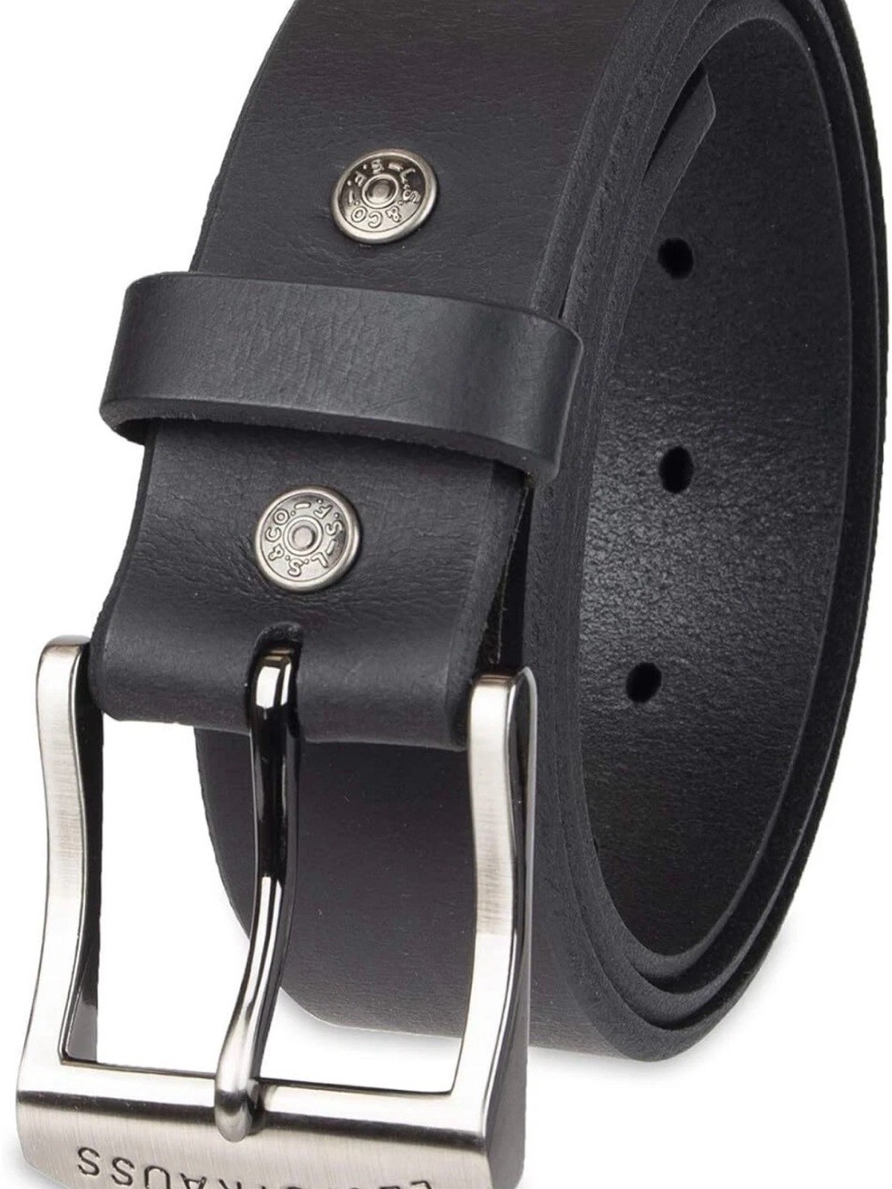 Levi's Black Leather Belt with Silver Snap